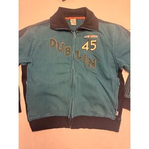 Blue Marlin Dublin Ireland 45 Track Jacket Mens XL Teal Blue Full Zip Vintage